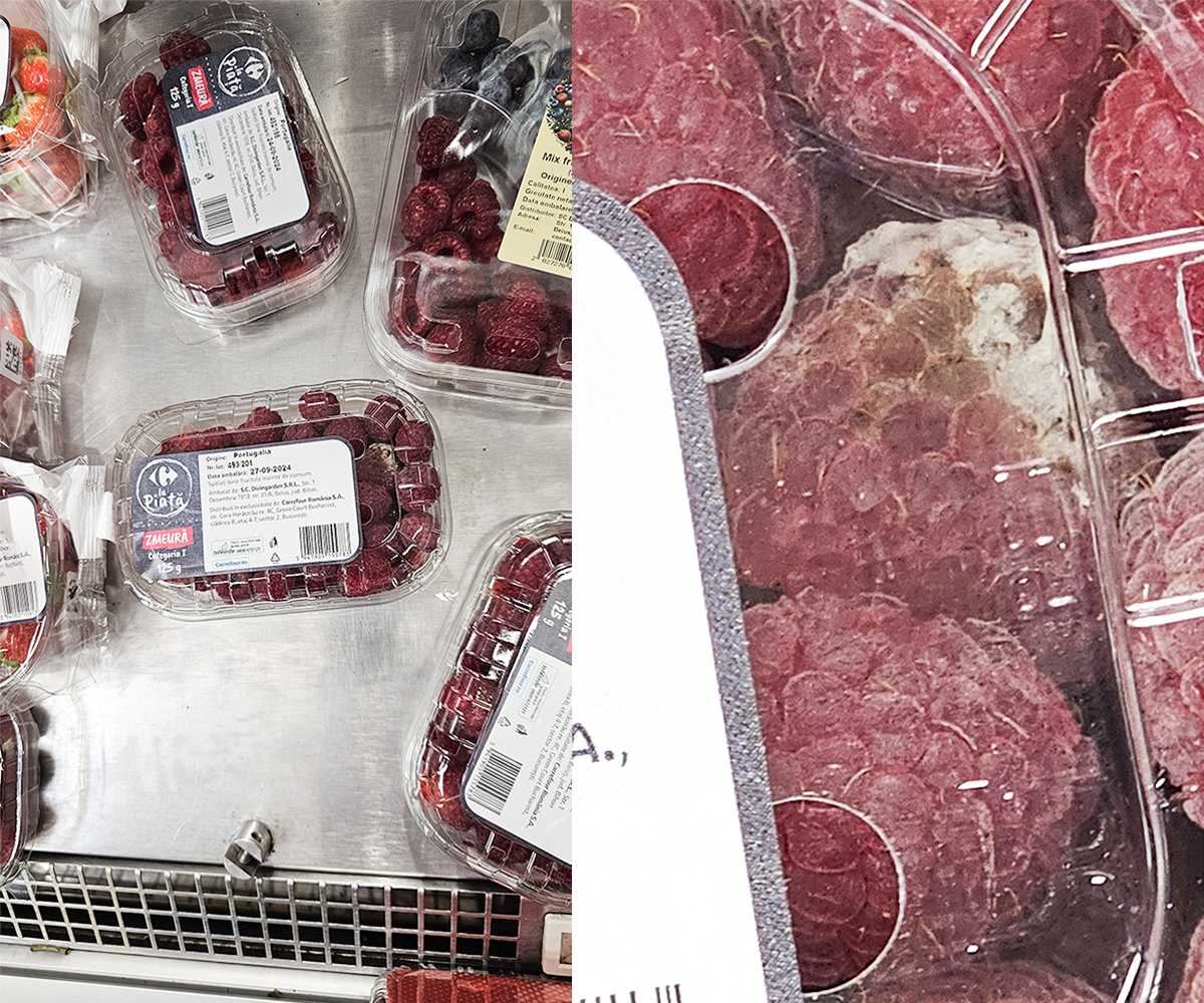Măi Carrefour Constanța, nu mai vinde zmeură mucegăită!